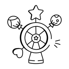 Sweet wheel icon in hand drawn style 

