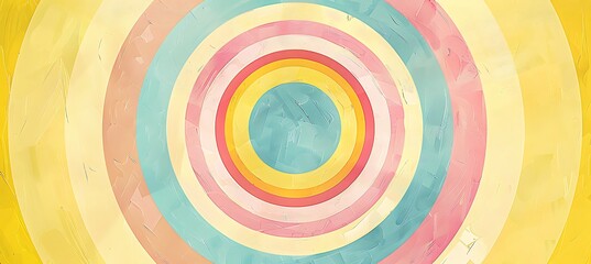 Obraz premium Green, Yellow, and Pink Circular Patterns on a Modern Abstract Geometric Background with Vibrant Designs