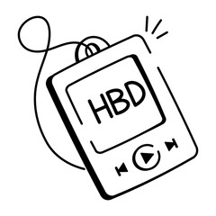 A hand drawn icon of music player 
