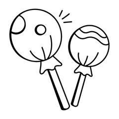A hand drawn icon of sweet lollipops 

