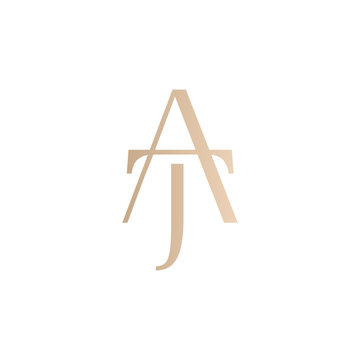 logo letters "A," "T," and "J" in symmetrical design conveys sophistication, exclusivity, and a sense of heritage, suitable for businesses in luxury goods, fine dining, or high-end services