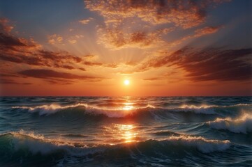 sunset on the sea,sunset on the beach,sunset over the sea