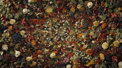 Dried Flower Background Autumnal Floral Texture Intricate Botanical Design High Resolution Image