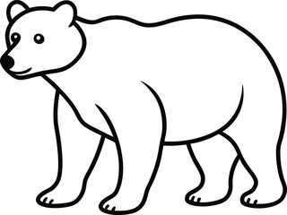 Black and White Baby Bear Illustration