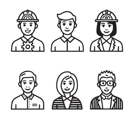 People icon set in flat style. Line icon set. Management line icons. Line Business People. Human resources. office management. with white background Vector illustration.