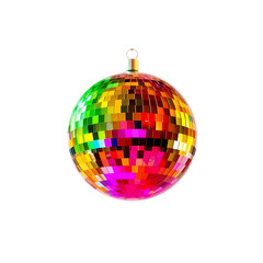 Obraz premium Vibrant Multicolored Disco Ball on transparent background