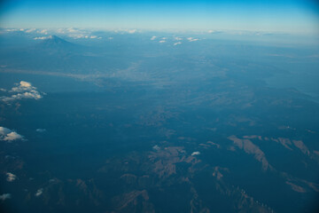 飛行機から見た富士山