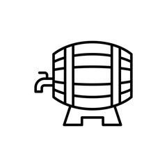 Wooden barrel outline icons, minimalist vector illustration ,simple transparent graphic element .Isolated on white background