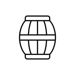 Wooden barrel outline icons, minimalist vector illustration ,simple transparent graphic element .Isolated on white background