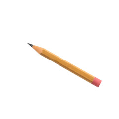 a simple wooden pencil on transparent background