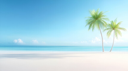 Tropical beach with palm trees, clear water, and sunny skies perfect for a relaxing vacation