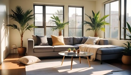 Fototapeta premium modern living room with furniture