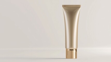 Creamy pearlescent beauty tube with sleek cap, isolated in vector form on a clean white background.