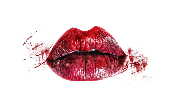 Passionate Lip Print on transparent background PNG.