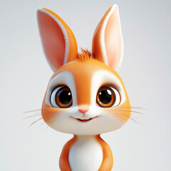 Create very clean and sleek 3d cute jungle animal character, cute eyes, 3d cartoon style, no accessories on character, good lighting, flat white background  made with generative AI