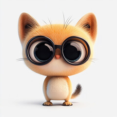 Create very clean and sleek 3d cute jungle animal character, cute eyes, 3d cartoon style, no accessories on character, good lighting, flat white background  made with generative AI