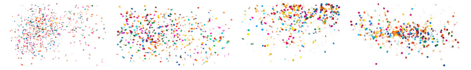 PNG Colorful abstract confetti explosion, element set on transparent background