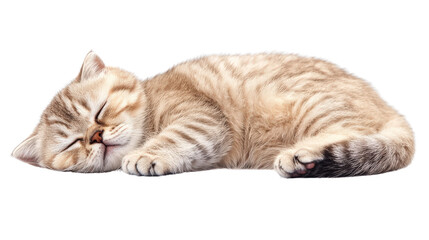 Sleeping cat with soft fur and relaxed posture