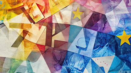 Fototapeta premium Money Forming Geometric Patterns and Shapes - Aesthetic Background - AI Generative