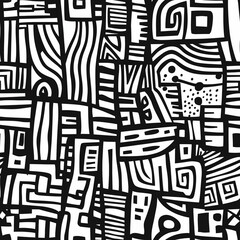 Geometric Doodle Hand Drawn Seamless Pattern