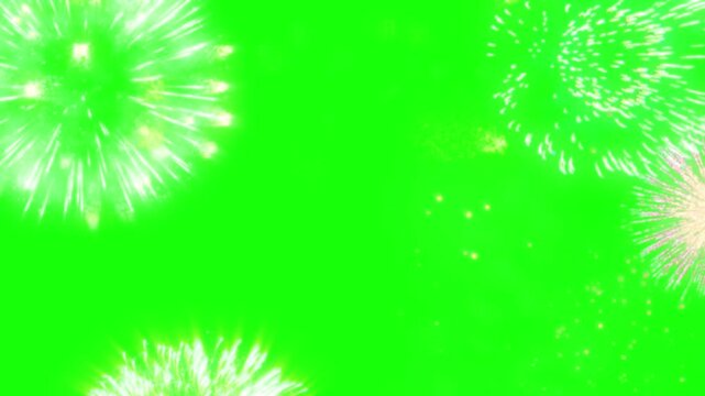 fireworks in the sky green scren  Green Screen pop up animation motion graphic with chroma key clip template 4k Background. Easy removed green screen. High resolution. Ultra High Definition, 4k video.