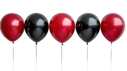 red balloons isolated on white background 