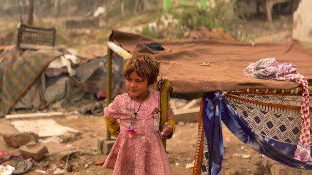 poor slum girl