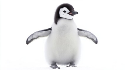 cute animation of penguin full body stock image, isolated on a white background