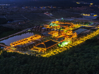Aerial view of  Fairy Park Setia Alam at Dusk