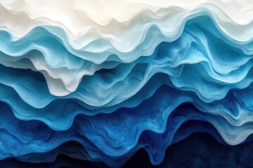 Abstract blue and white wave texture. Ideal for backgrounds, websites, or design projects needing a calming, fluid aesthetic.
