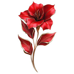 Elegant red flower illustration artistic design digital art vibrant environment close-up view floral concept