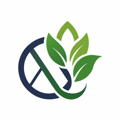 Modern Monogram with Leaf Motif for Eco-Friendly Brands