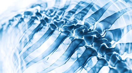 Obraz premium X-ray image of human skeleton showcasing detailed bone structure, illustrating medical anatomy and health diagnostics in a clinical setting