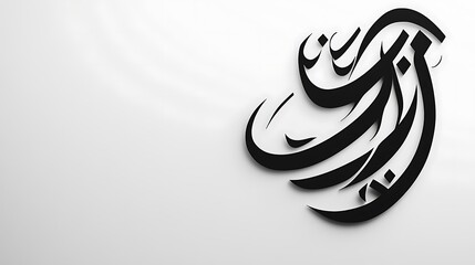 Elegant Arabic Calligraphy Design on White Background