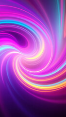 Fototapeta premium A mesmerizing abstract design for a mobile phone wallpaper, featuring a swirling gradient of vibrant neon colors blending into one another with soft, glowing edges. Perfect for modern and aesthetic th