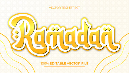 Ramadan Kareem White Luxury modern Islamic style editable text effect