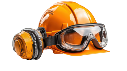 Safety equipments isolated on white background 