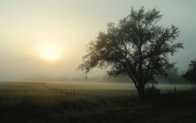 Obraz premium sunrise in the fog
