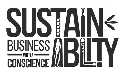 Sustainability vector silhouettes and business clip art logo icon