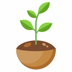 Seed with Sprout Vector: Growth & Sustainability Illustration