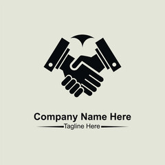 Obraz premium Black Vector Graphic Partnership Handshake Icon