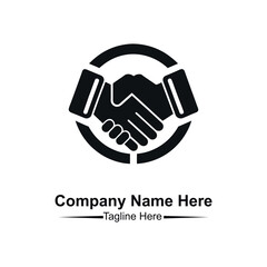 Black Vector Graphic Partnership Handshake Icon