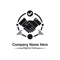 Black Vector Graphic Partnership Handshake Icon