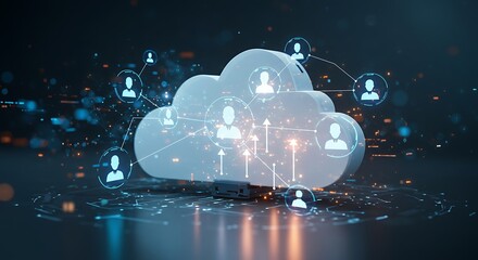 Cloud Computing Network Data Security Server Digital Technology Internet Online Connection Global