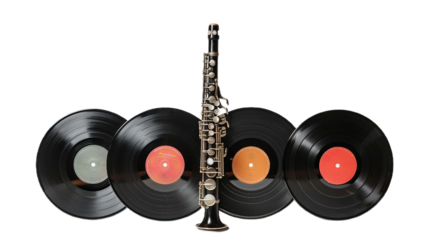 Upright Clarinet on transparent background PNG.