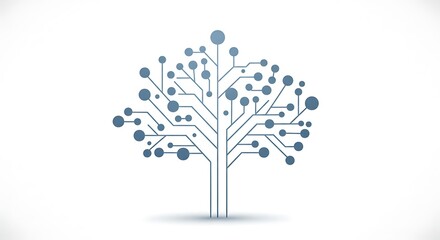 Abstract Technology Tree Circuit Board Network Digital Growth Data Connections