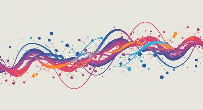 Abstract Colorful Swirls Wave Background Trendy Design Digital Art