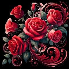 bouquet of red roses