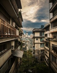 廃墟になった古くて汚いマンション（Abandoned old and dirty apartment building）
