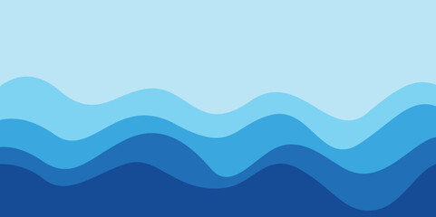 Sea waves layered vector background illustration and sea beach vector illustration.